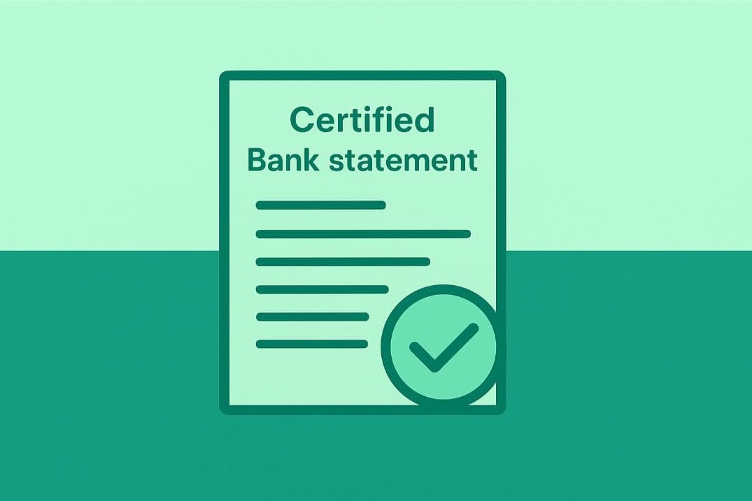 Certified bank statement