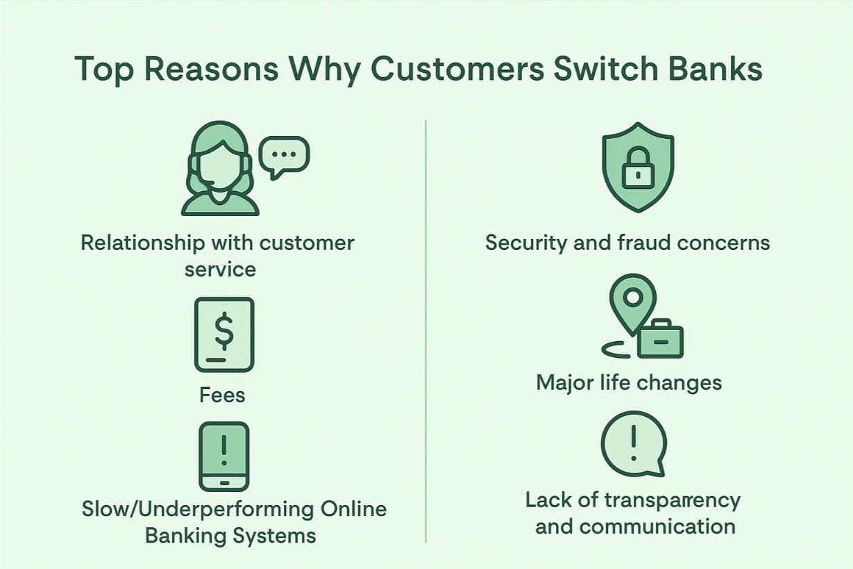 Reasons why customers switch banks