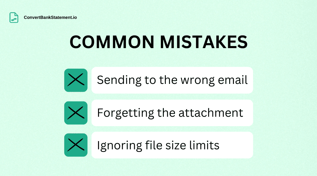 Common mistakes in sending bank statements