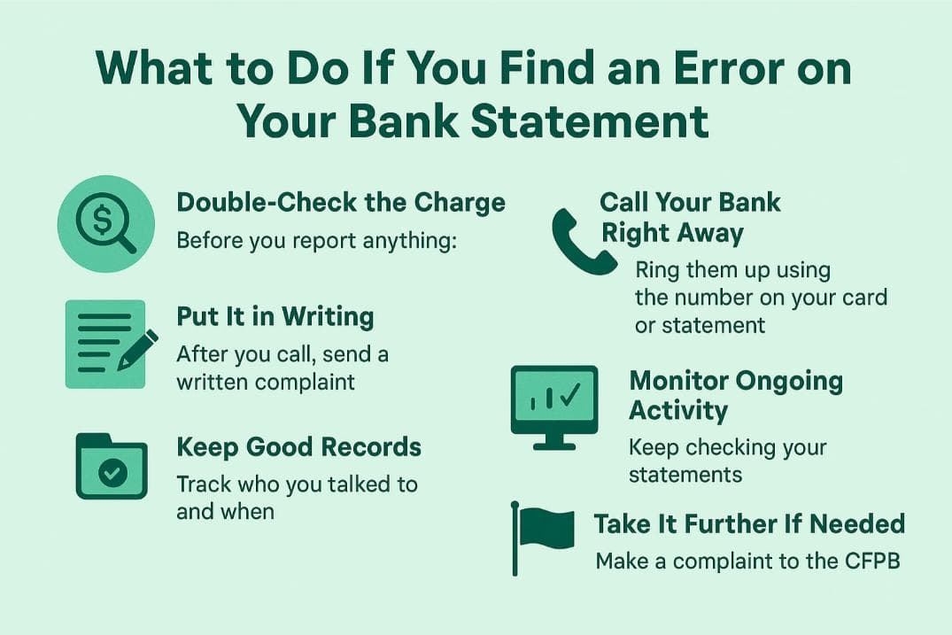 What to do if you find an error on your bank statement