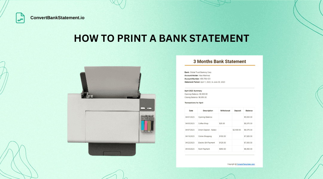 How to Print a Bank Statement