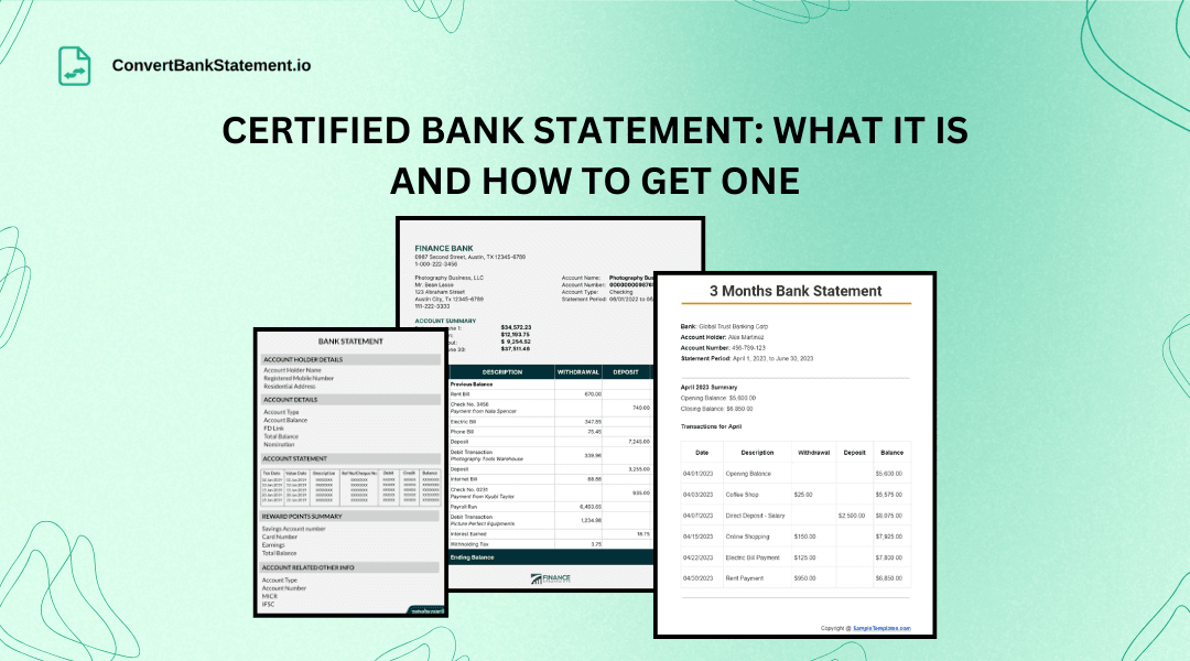 Certified Bank Statement: What It Is and How to Get One